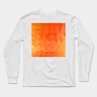 Spanish Orange Abstract Low Polygon Background Long Sleeve T-Shirt